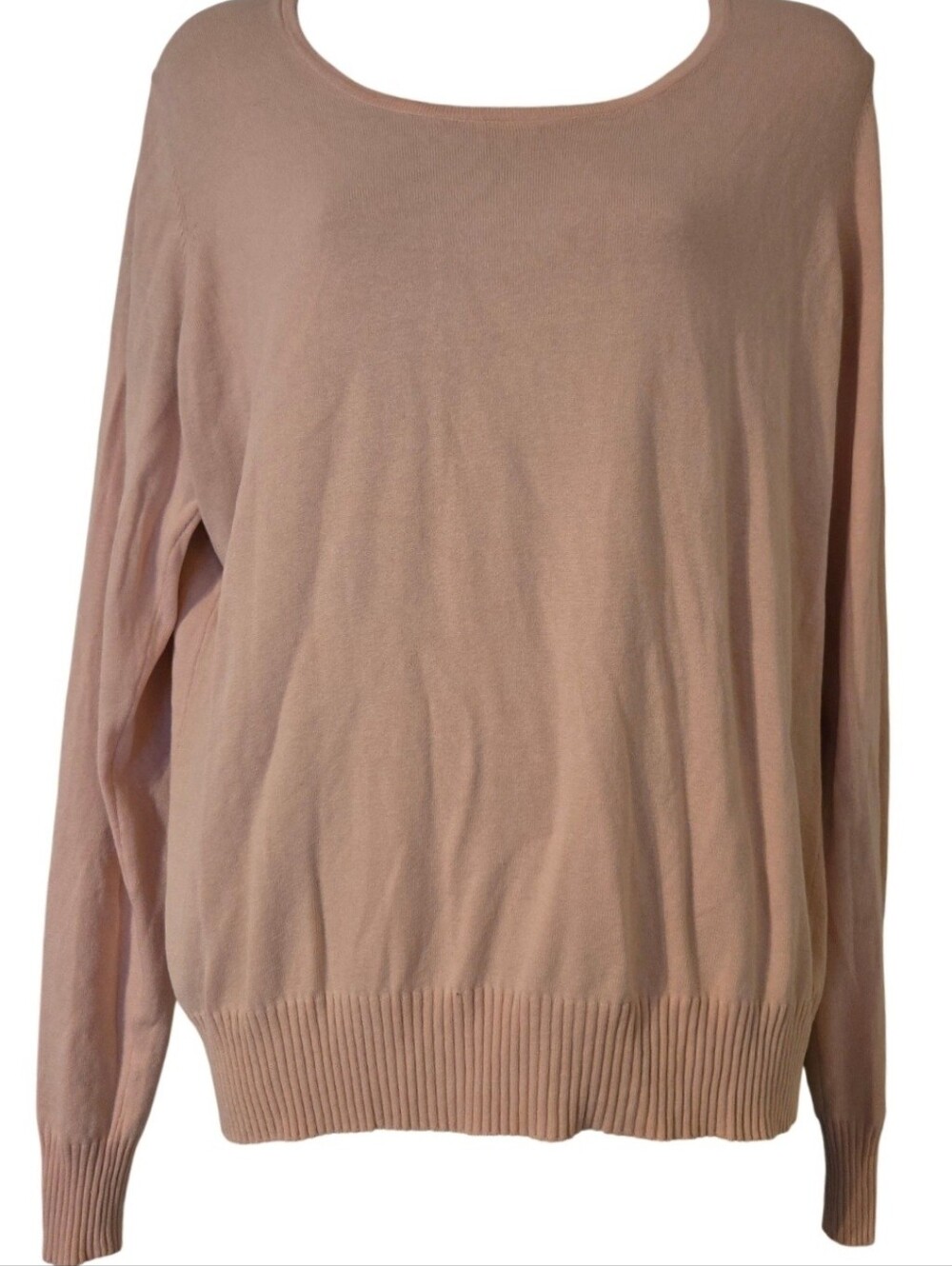 Chadwicks Light Powder Pink Ribbed Silk Blend Sweater L